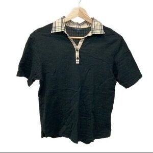 Burberry Golf Half-Sleeve T-Shirt women's Size M – Black × Beige × Burgundy